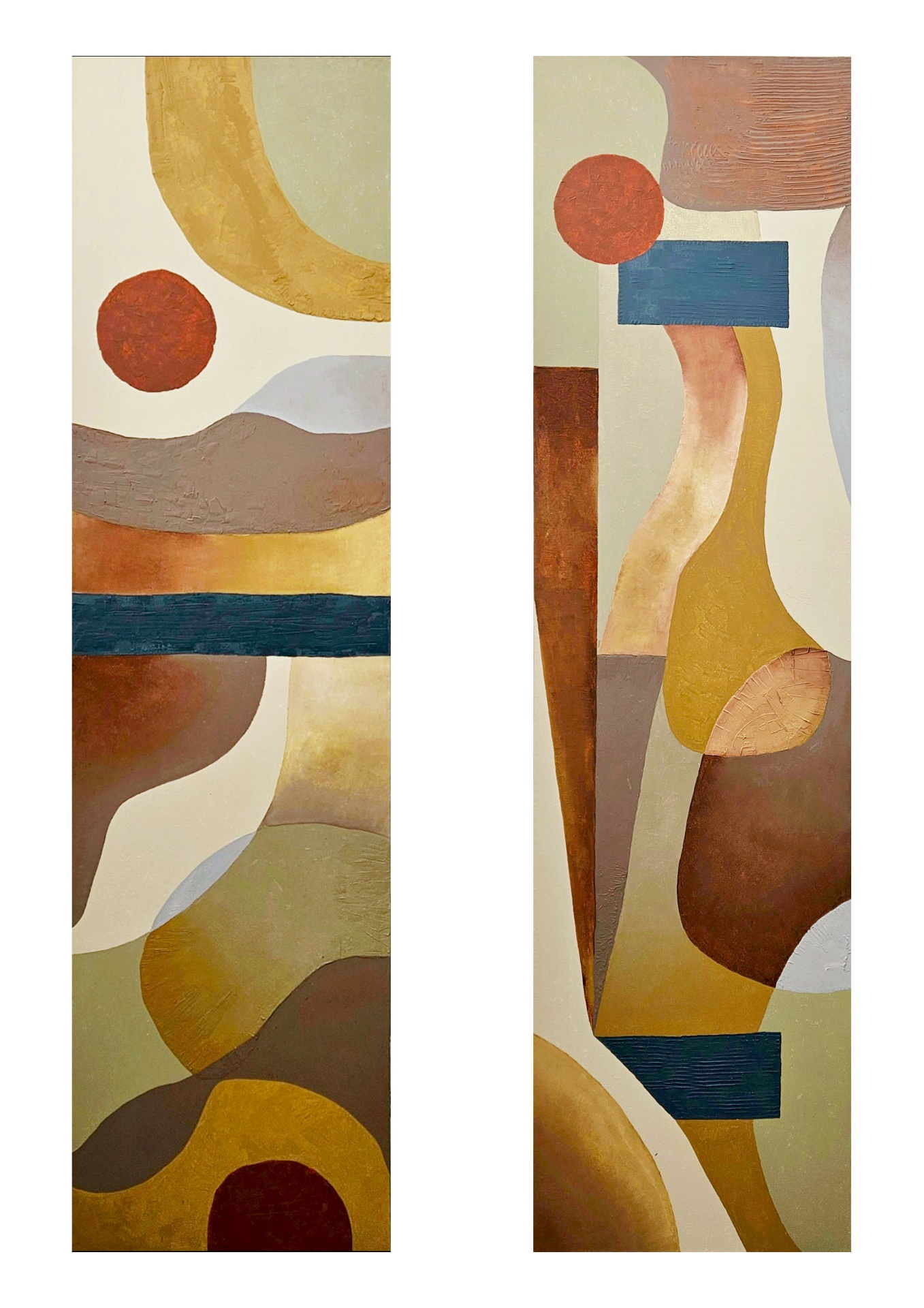 Abstract painting from Bodies In Resonance with overlapping figures in motion
