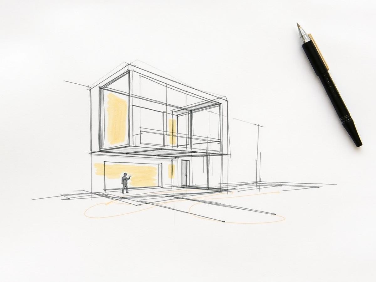 Study drawings exploring accessible circulation and inclusive spatial thresholds